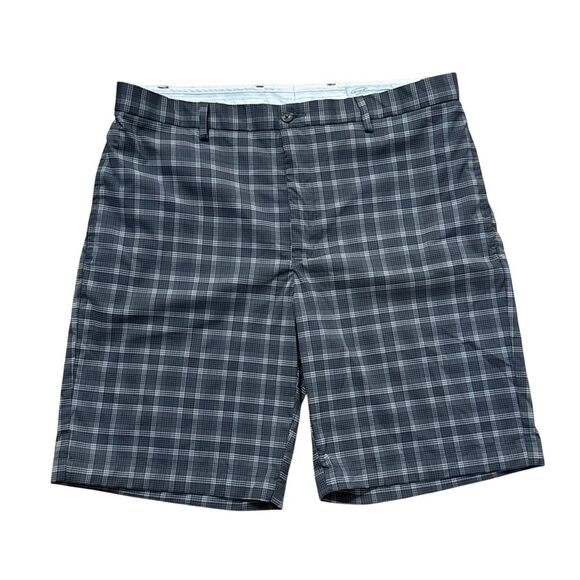 Greg Norman 9โ inseam grey checkered flat front shorts size 36 - Picture 1 of 8